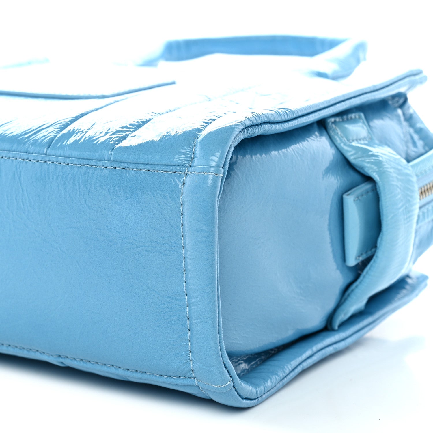 Marc Jacobs Shiny Crinkled Calfskin The Tote Bag Air Blue 9 of 9