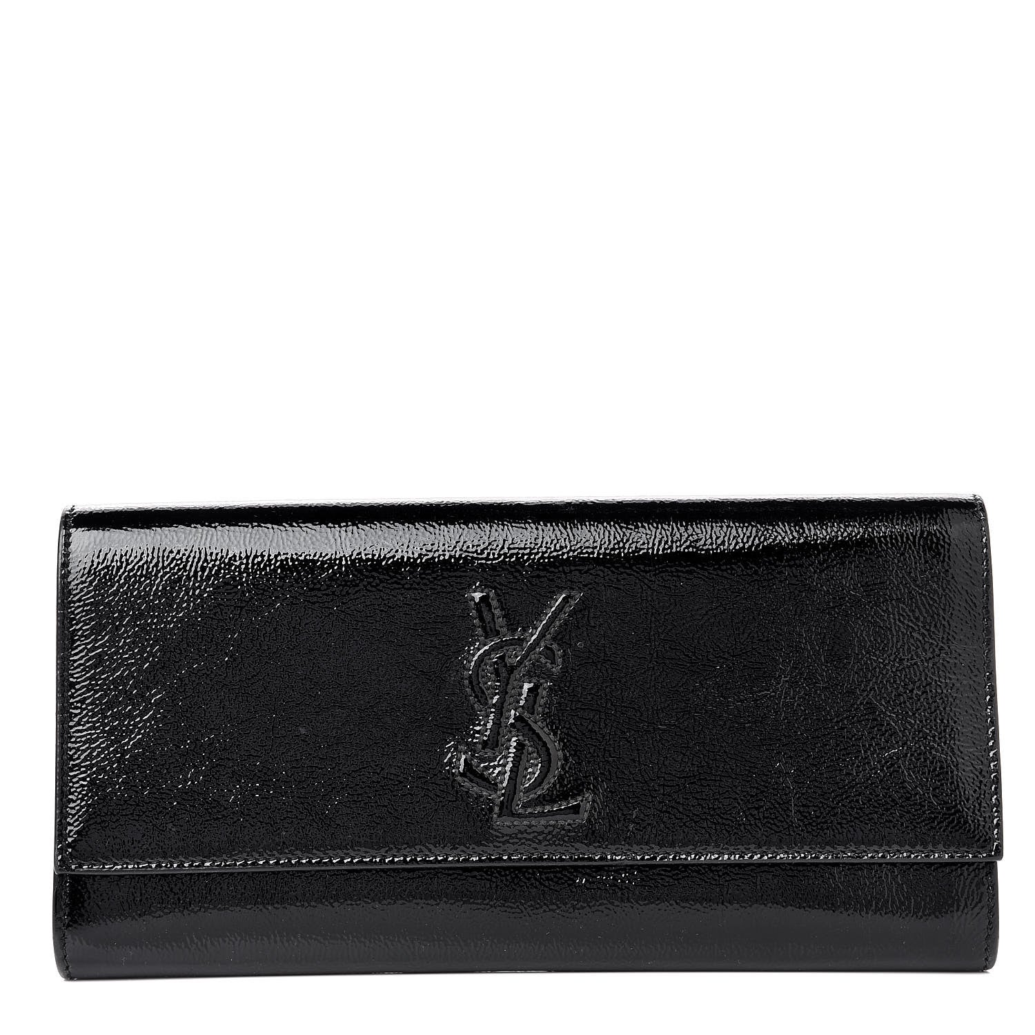 Saint Laurent Textured Patent Monogram Small Belle De Jour Clutch Black 1 of 6