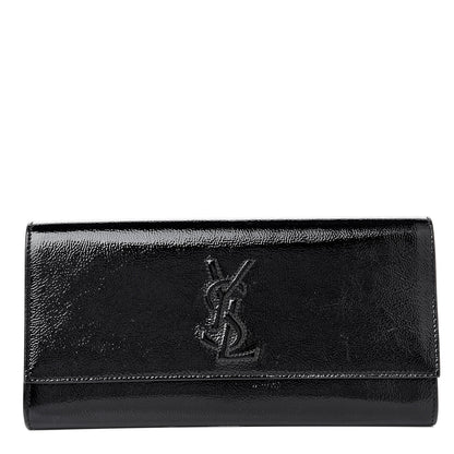 Saint Laurent Textured Patent Monogram Small Belle De Jour Clutch Black 1 of 6