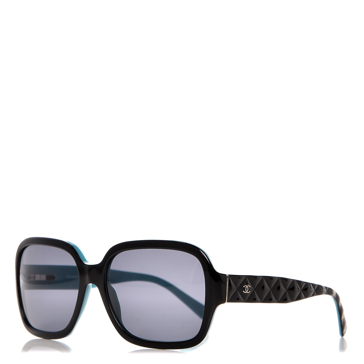 Chanel Quilted CC Sunglasses 5124 Black Turquoise 1 of 8