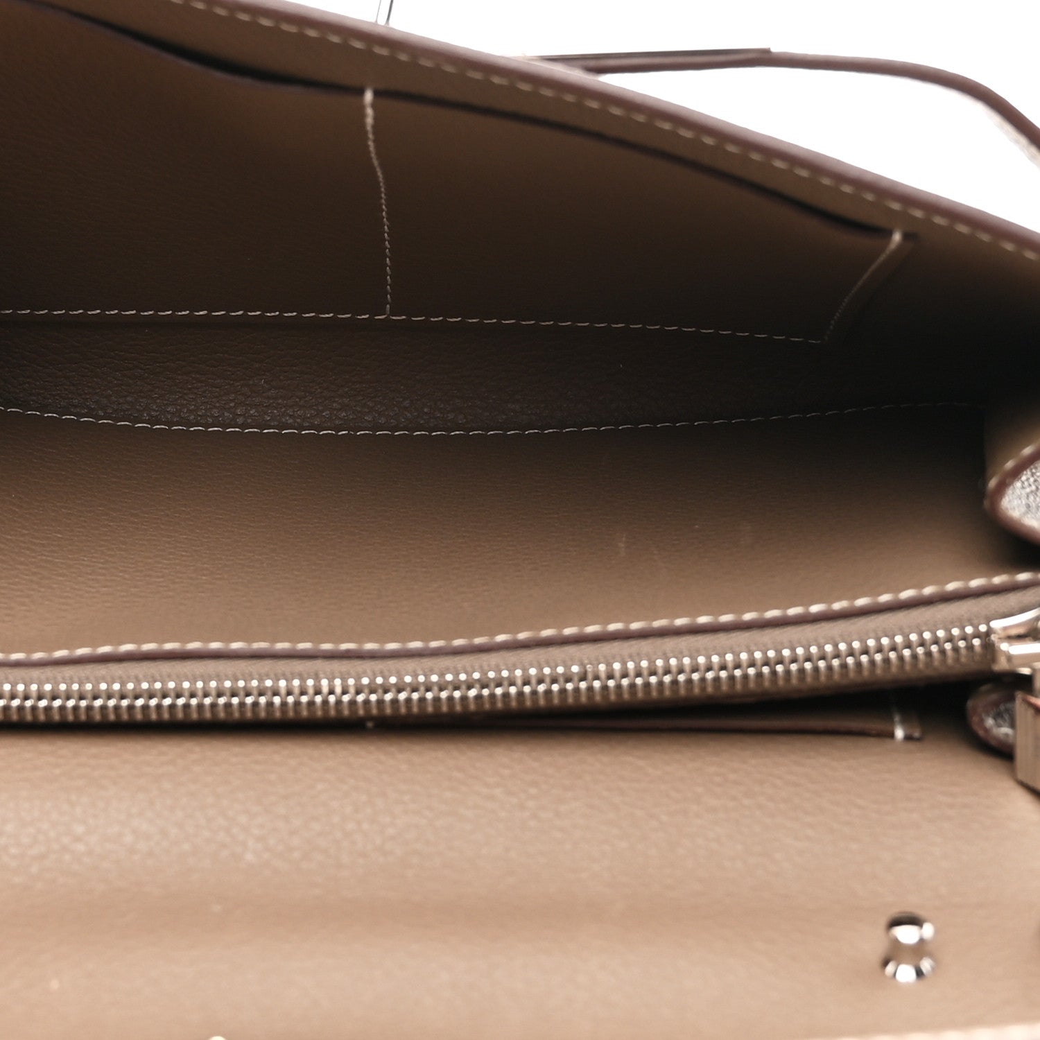Hermes Evercolor Kelly Wallet To Go Etoupe 5 of 10