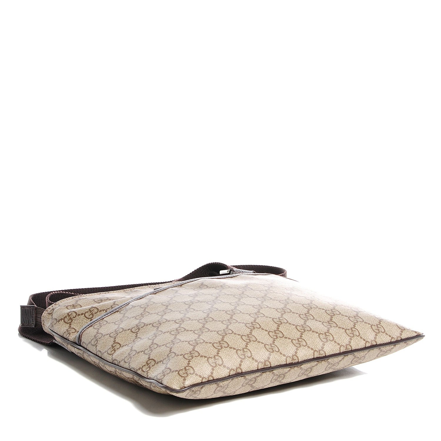 Gucci GG Plus Monogram Medium Flat Messenger Bag Dark Brown 4 of 7
