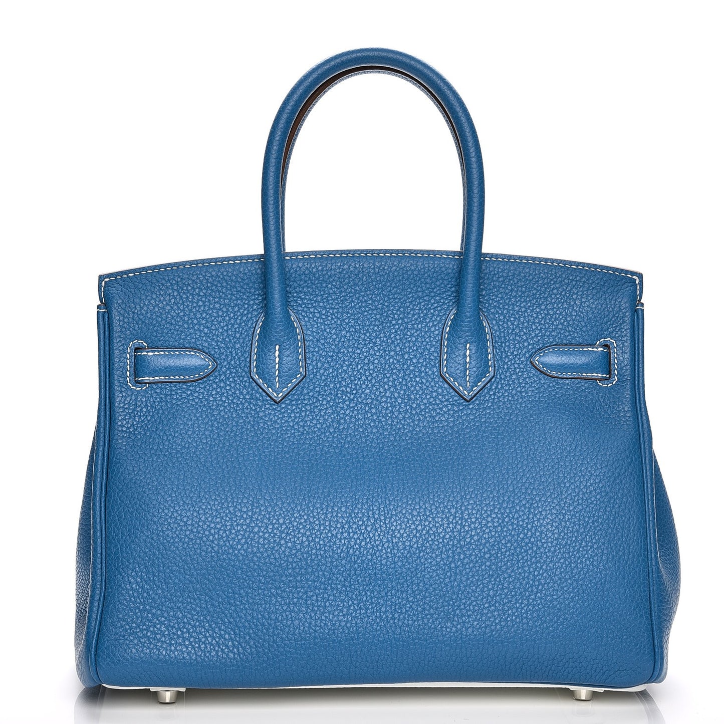 Taurillon Clemence Bi-Color Birkin 30 Mykonos White