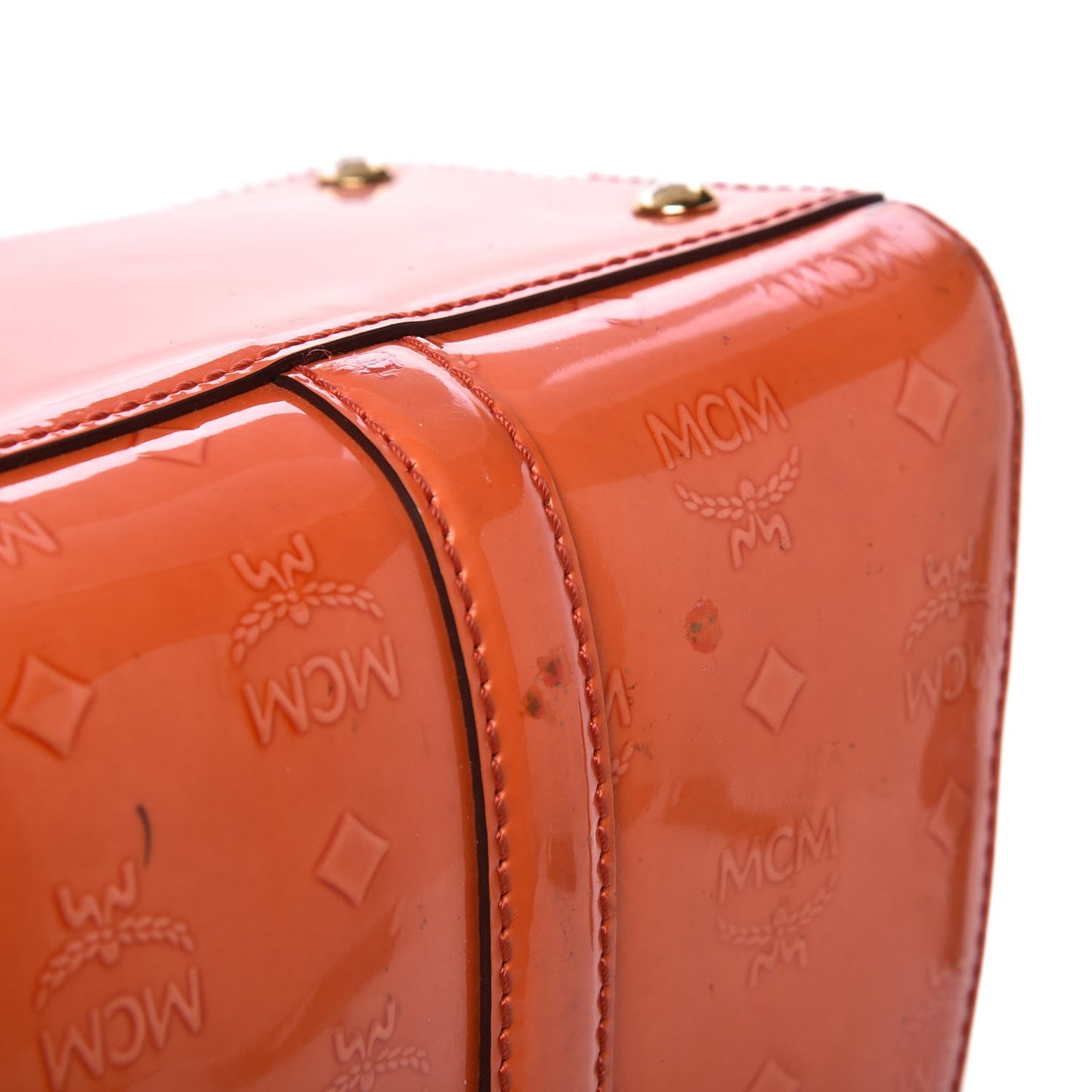 Monogram Patent Zip Top Tote Orange