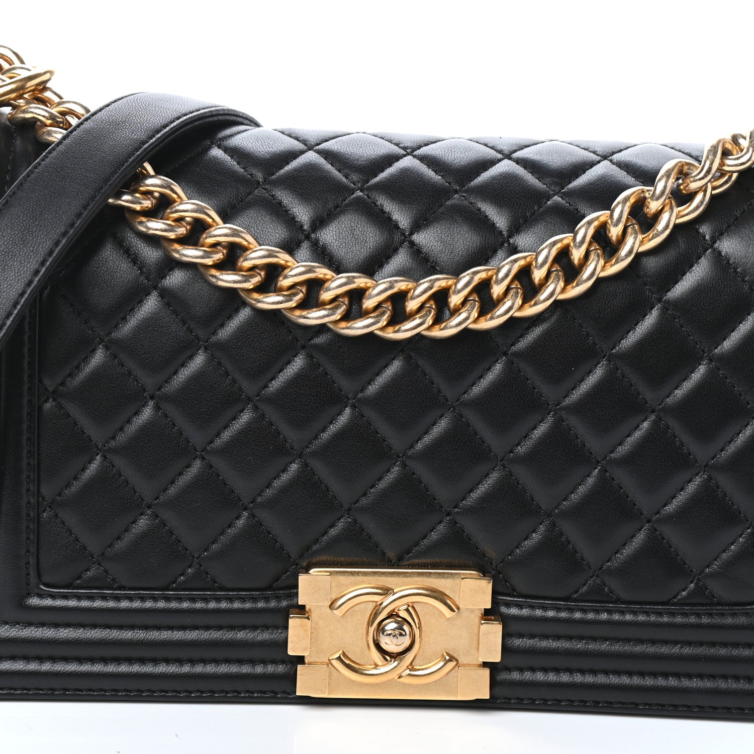 Chanel Lambskin Quilted Medium Boy Flap Black 8 of 10
