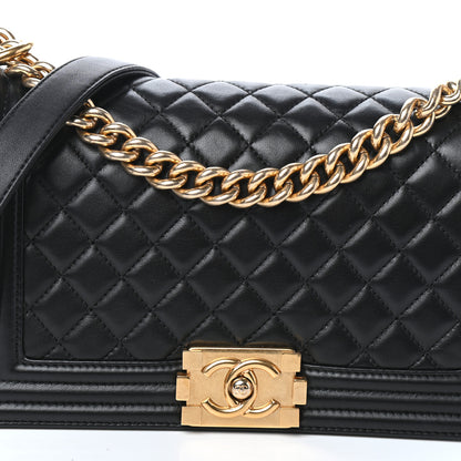 Chanel Lambskin Quilted Medium Boy Flap Black 8 of 10