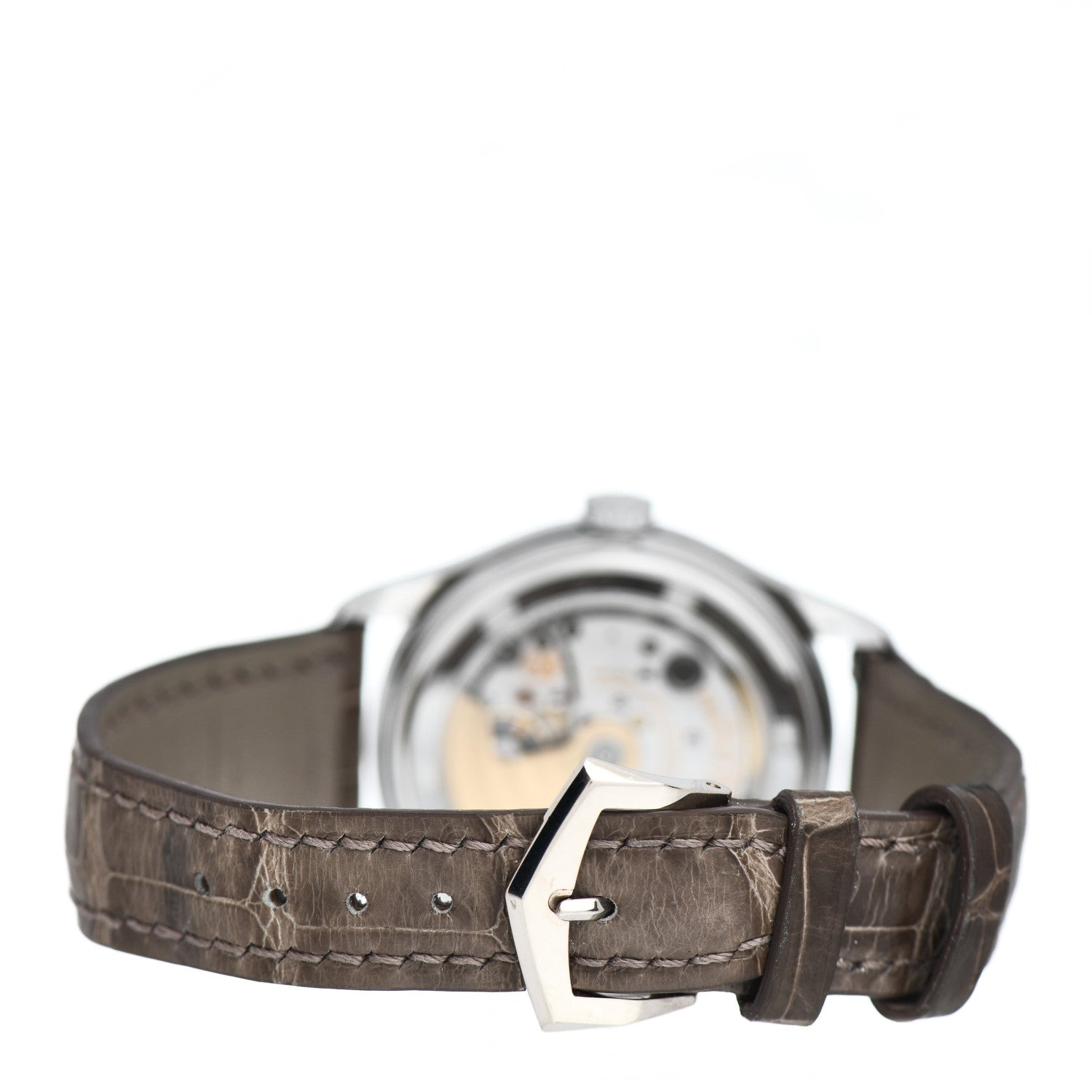 Patek Philippe 18K White Gold Alligator Diamond Black Mother of Pearl 37mm Annual Calendar Automatic Watch 4936-001 3 of 5