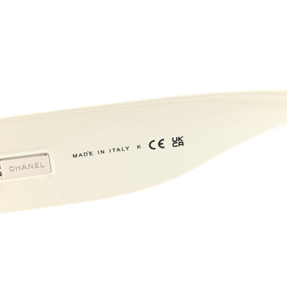 Chanel Acetate Square Sunglasses 6058 Black White 6 of 9