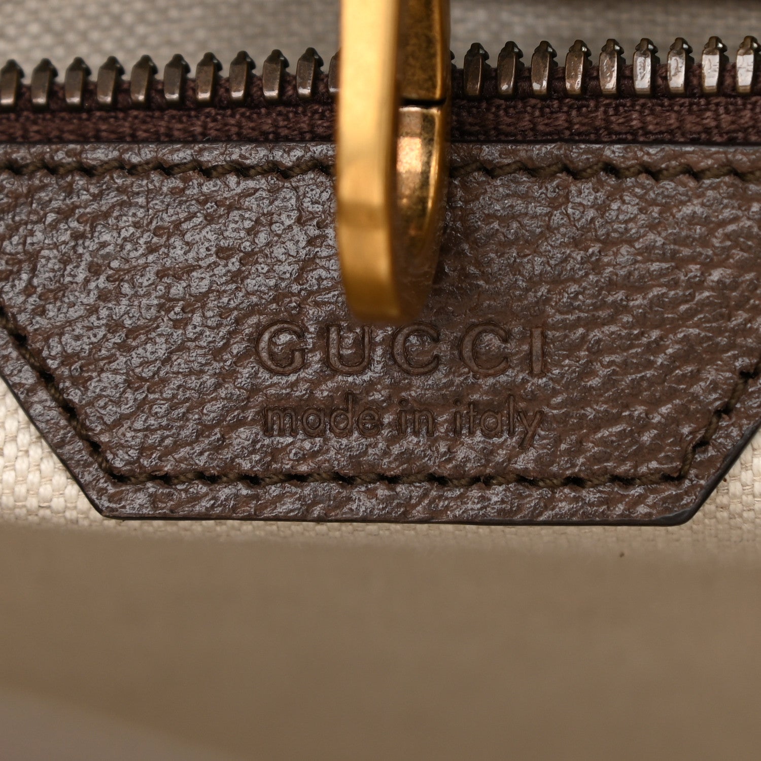Gucci GG Supreme Monogram Tiger Savanah Textured Dollar Calfskin Small Retro Interlocking G Tote Bag Beige Ebony Multicolor New Acero 6 of 10