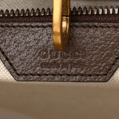 Gucci GG Supreme Monogram Tiger Savanah Textured Dollar Calfskin Small Retro Interlocking G Tote Bag Beige Ebony Multicolor New Acero 6 of 10
