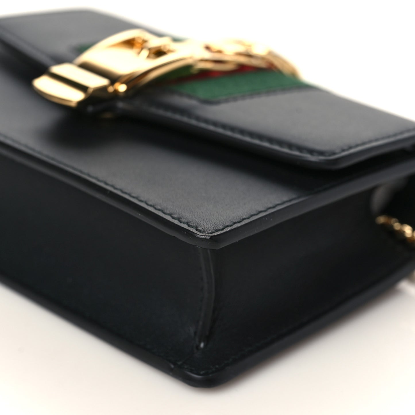 Calfskin Super Mini Sylvie Chain Shoulder Bag Black