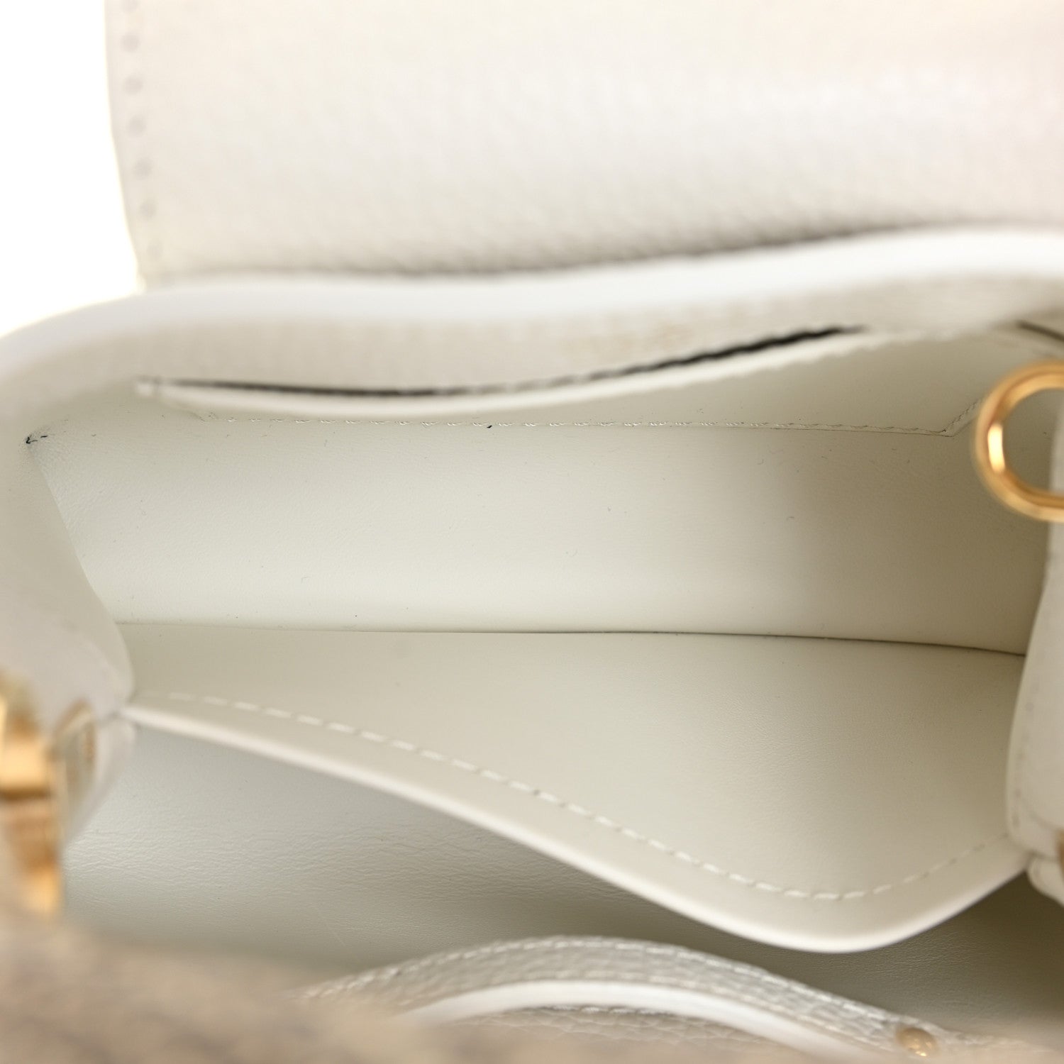 Louis Vuitton Taurillon Ayers Capucines Mini White Snow White 6 of 10