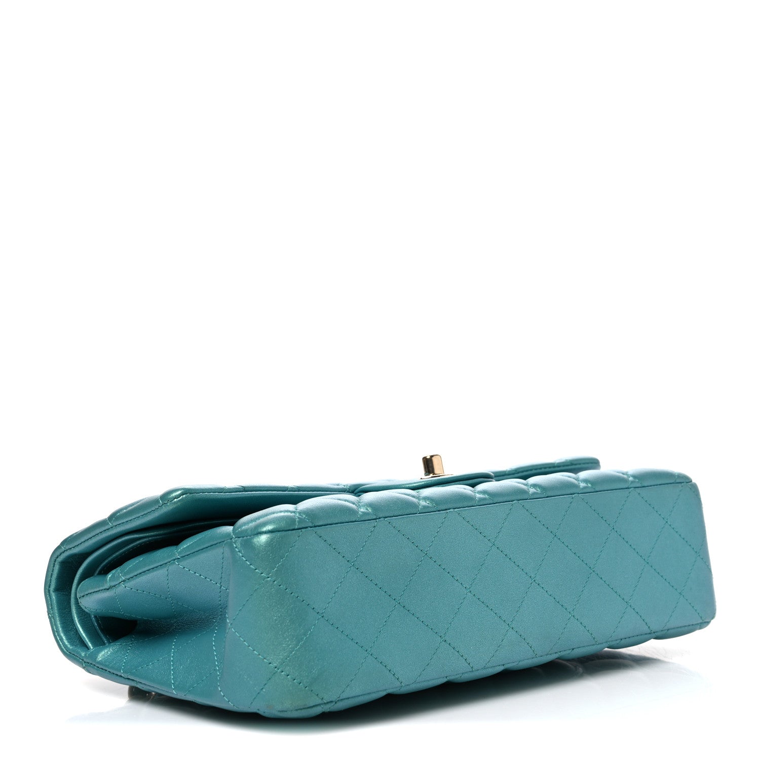 Chanel Iridescent Caviar Quilted Medium Double Flap Green 4 of 10