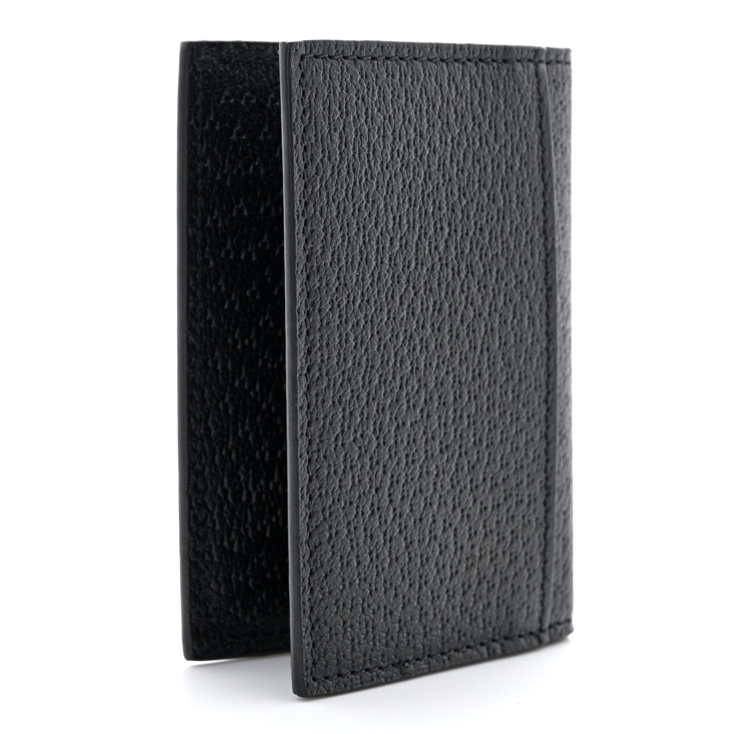 Gucci Textured Dollar Calfskin Horsebit Card Holder Black 3 of 7