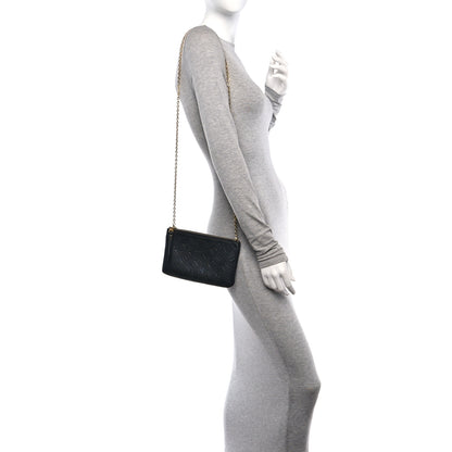 Louis Vuitton Empreinte Double Zip Pochette Black 2 of 18