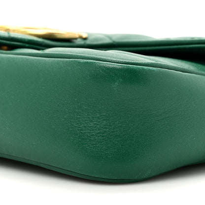Gucci Calfskin Matelasse Super Mini GG Marmont Shoulder Bag Emerald Green 9 of 18