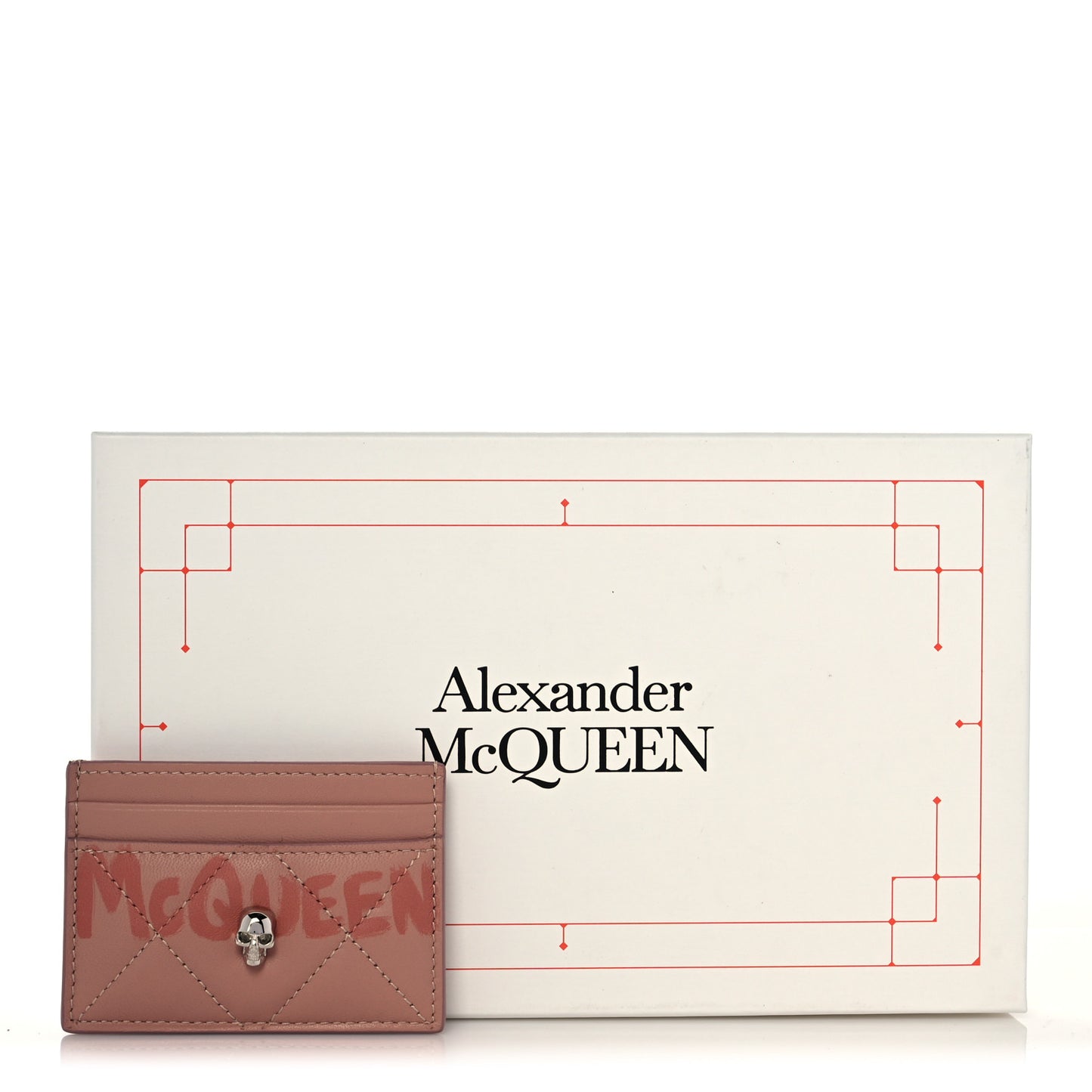 Calfskin Graffiti Skull Card Holder