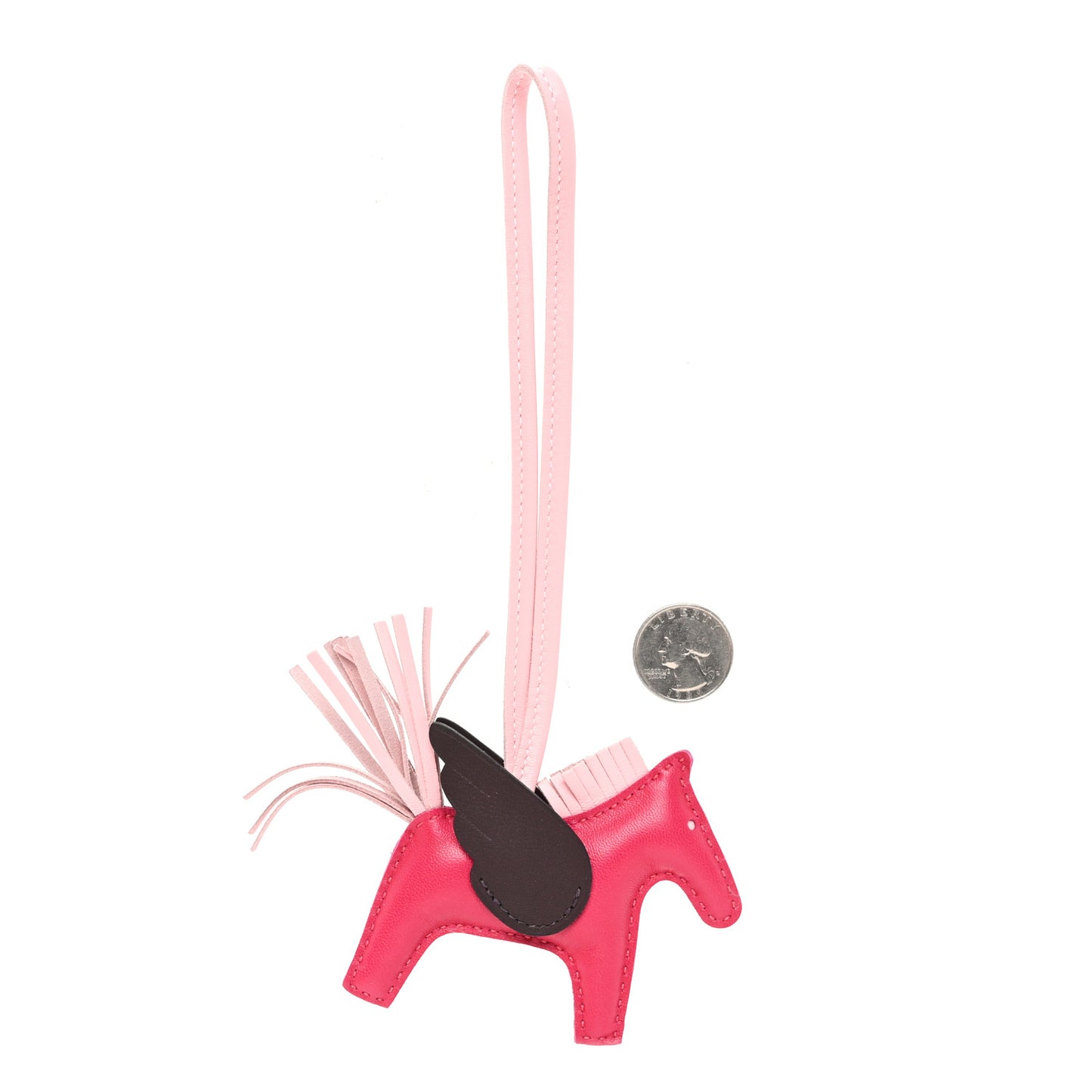 Milo Lambskin Grigri Rodeo Pegase Horse Bag Charm PM Framboise Rose Sakura Rouge Sellier