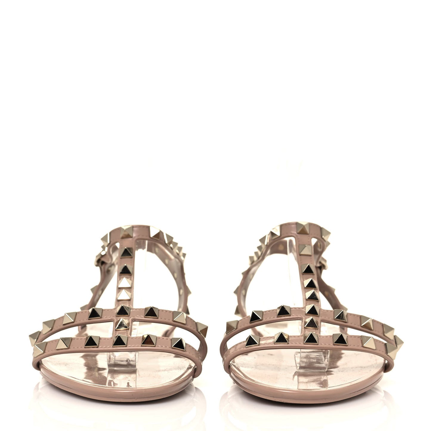 PVC Jelly Rockstud Caged Sandals 40 Poudre