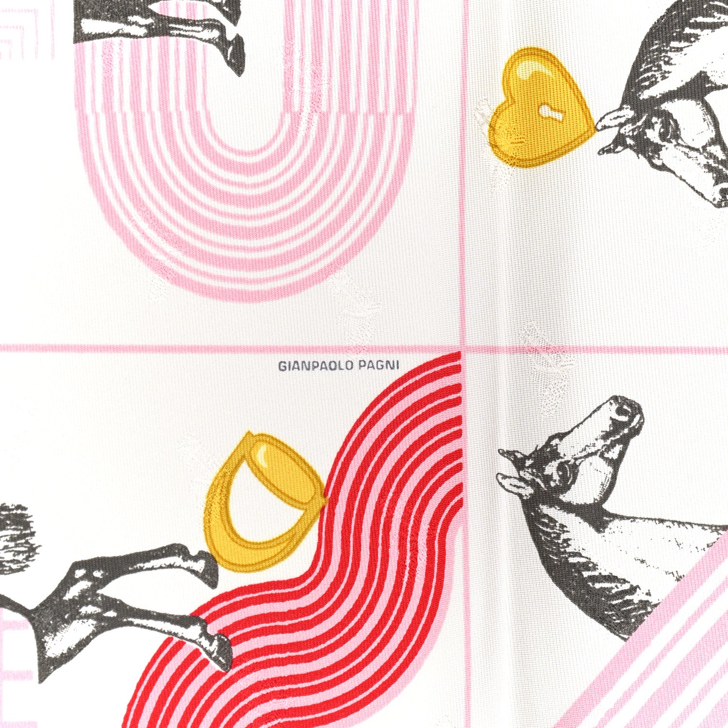 Hermes Silk Garde Robe Pop Charm Triangle Scarf 70 Multicolor White 3 of 6