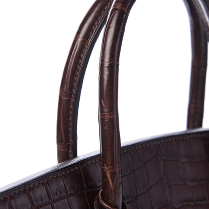 Hermes Matte Crocodile Birkin 35 Chocolate 37 of 37