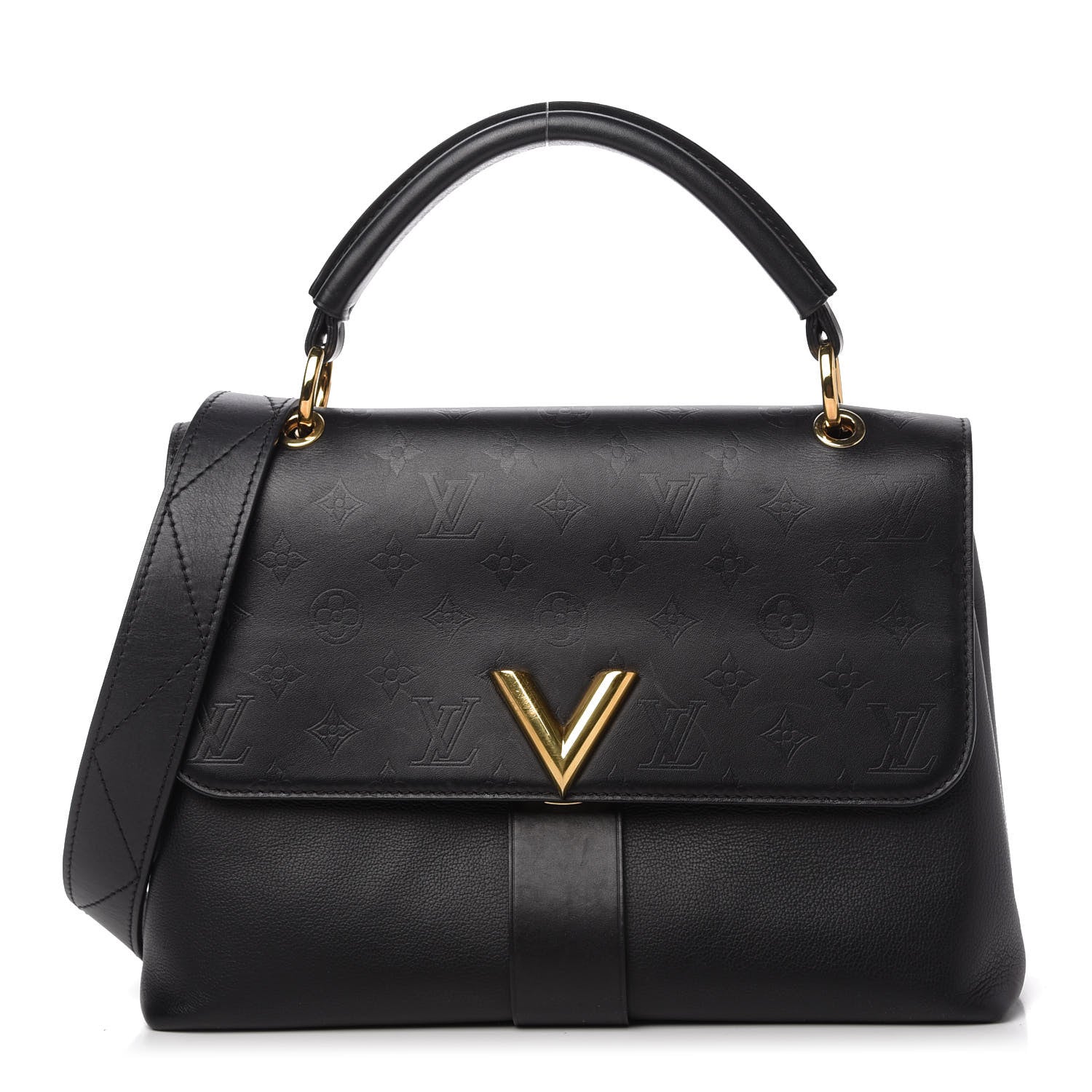 Louis Vuitton Calfskin Monogram Very One Handle Black 1 of 10