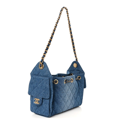 Chanel Washed Denim Quilted Mini Chanel 25 Handbag Blue 3 of 11