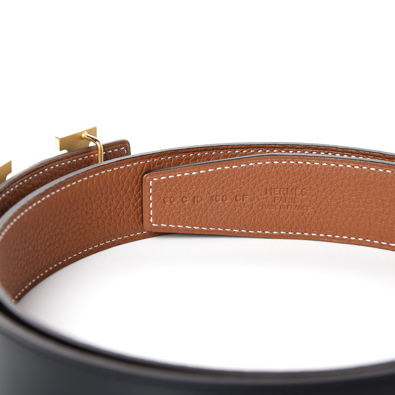 Hermes Box Togo 32mm Guilloche H Belt 90 Black Gold 4 of 8