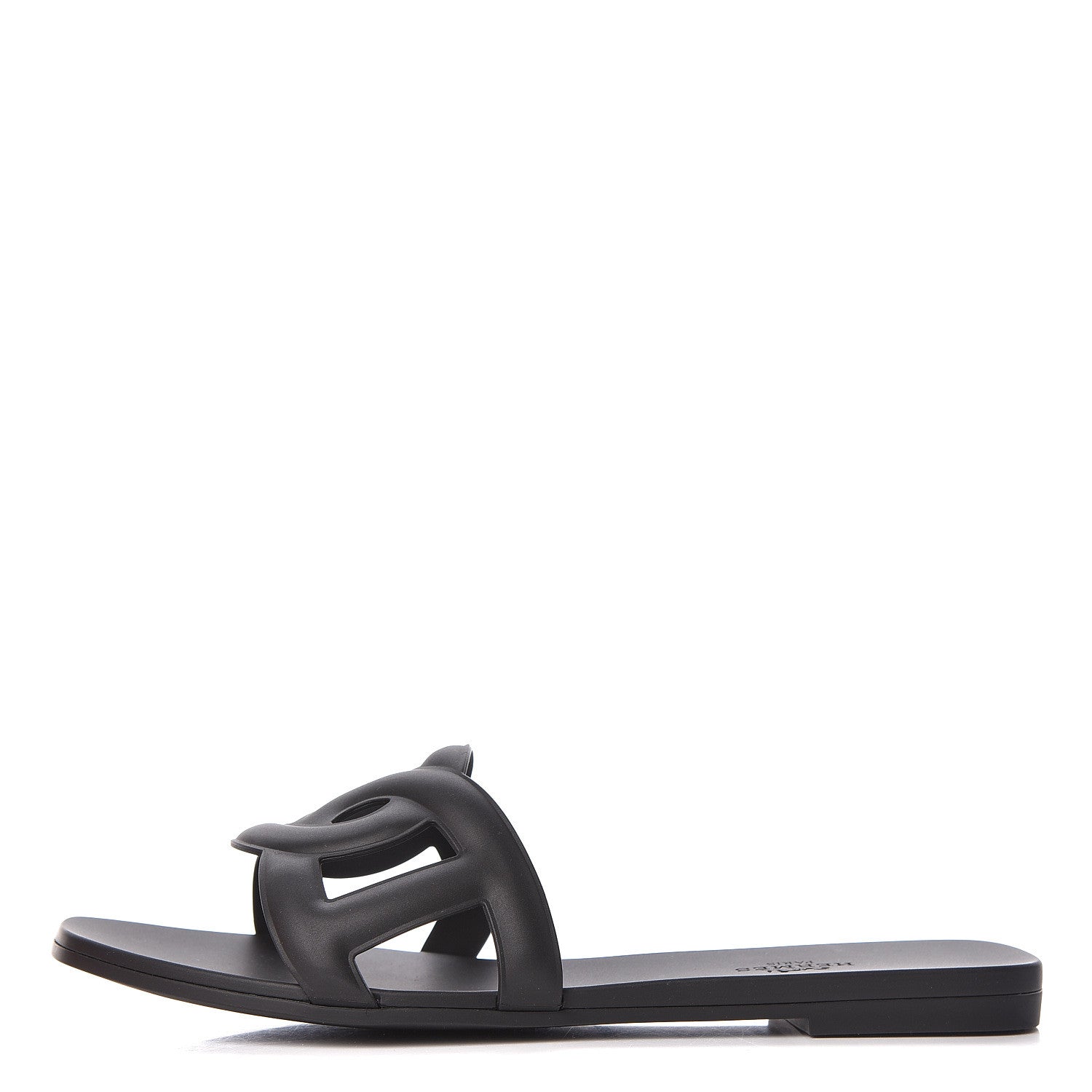 Hermes Rubber Aloha Sandals 38 Black 1 of 9