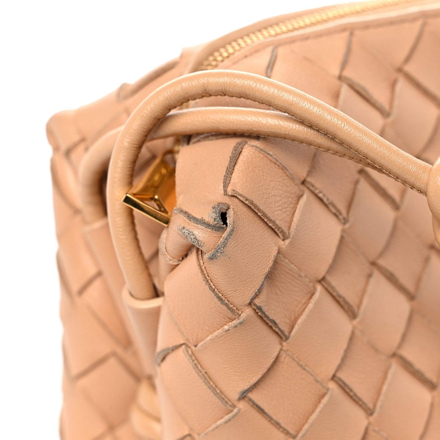 Nappa Intrecciato Small Loop Camera Bag Almond