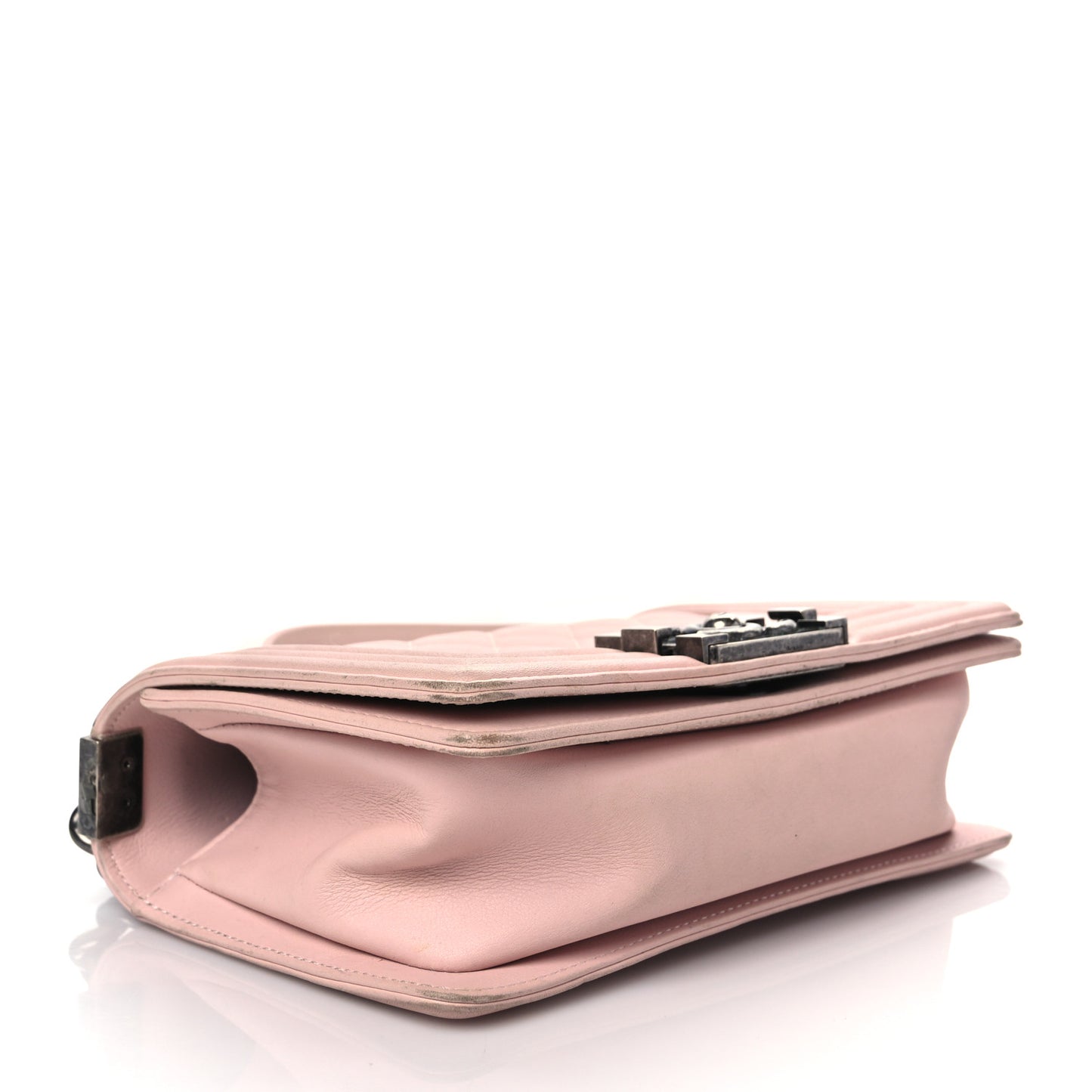 Lambskin Quilted Small Boy Flap Light Pink