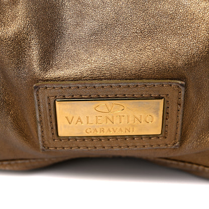 Valentino Garavani Metallic Calfskin Small Nuage Bow Hobo Gold 12 of 14