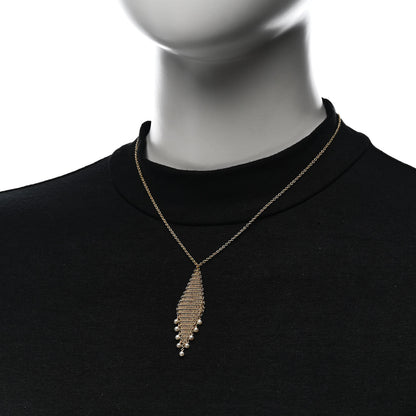 Tiffany 18K Yellow Gold Freshwater Cultured Pearl Elsa Peretti Mesh Fringe Pendant Necklace 2 of 5