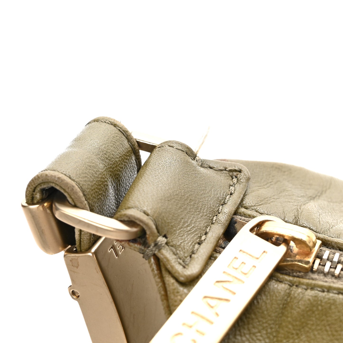 Lambskin Quilted Medium Chocolate Bar Shoulder Bag Beige