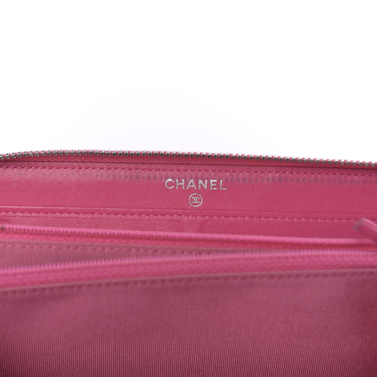 Chanel Lambskin Quilted Large Gusset Zip Around Wallet Pink 10 of 15