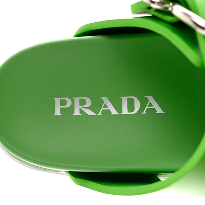 Prada EVA Rubber Buckled Lug Sole 20mm Thong Sandals 37 Mela 7 of 8