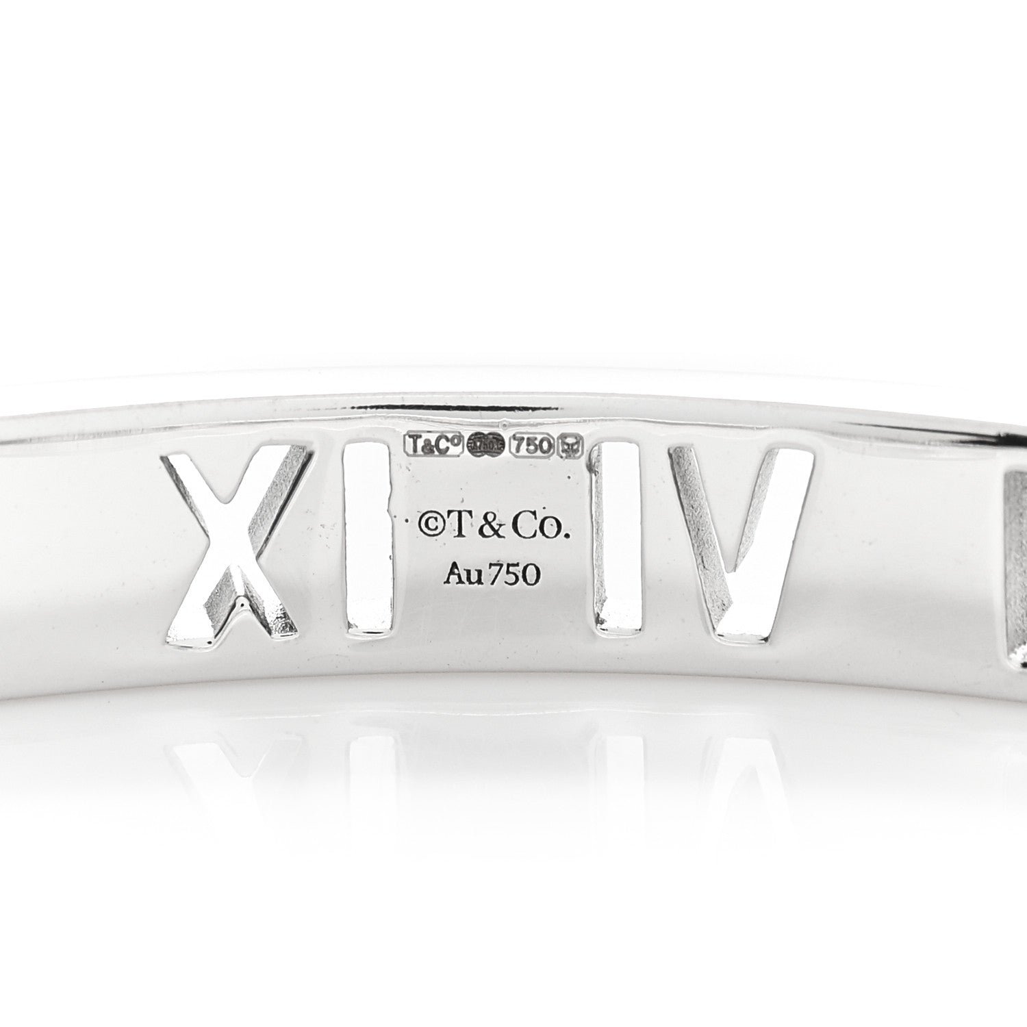Tiffany 18K White Gold Diamond Atlas Pierced Hinged Bangle Bracelet 3 of 4