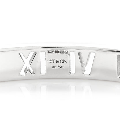 Tiffany 18K White Gold Diamond Atlas Pierced Hinged Bangle Bracelet 3 of 4