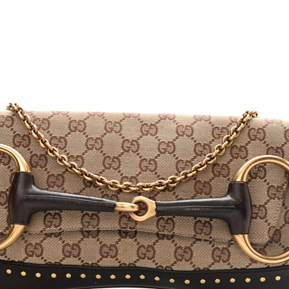 Gucci Monogram Horsebit Clutch Dark Brown 8 of 18