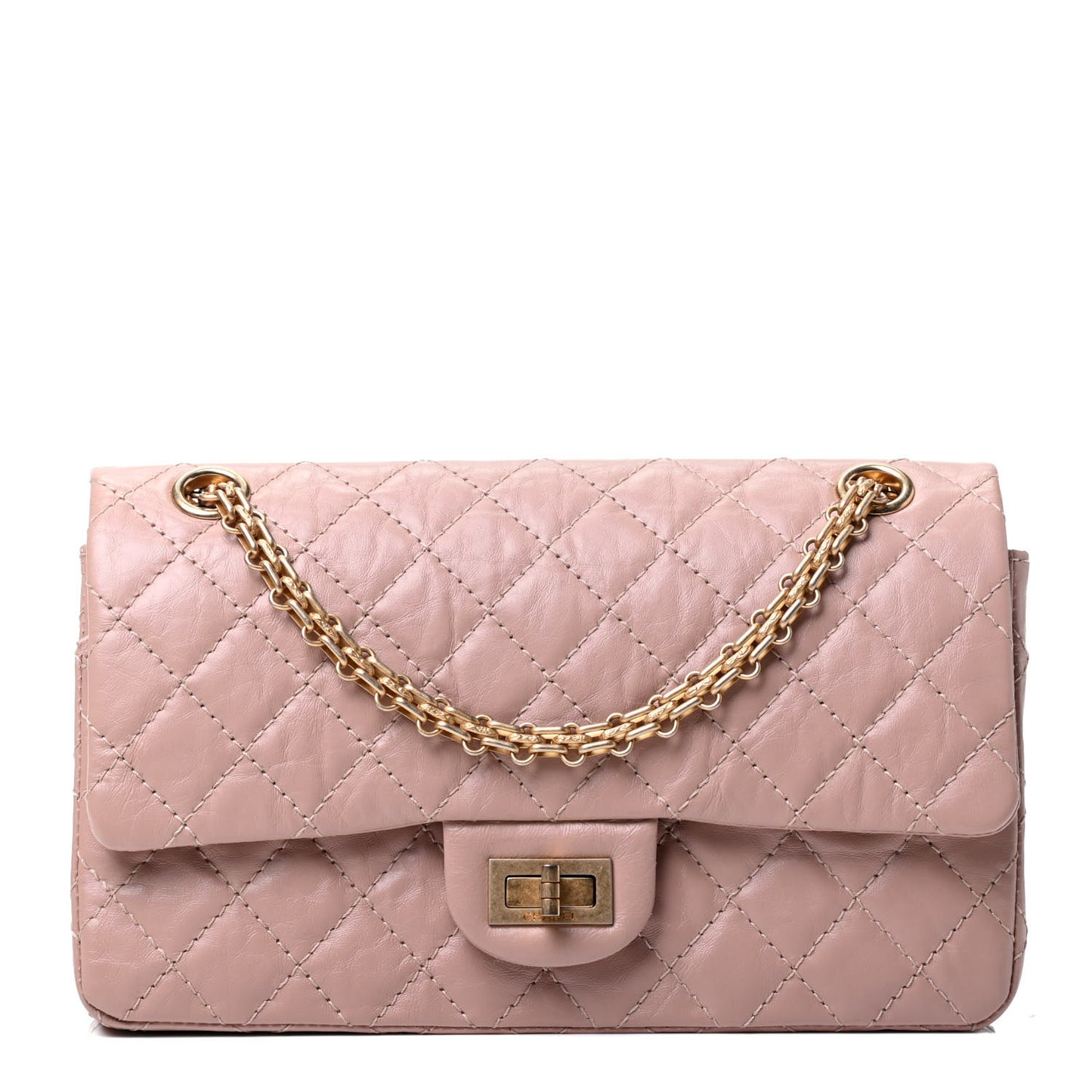Aged Calfskin Quilted 2.55 Reissue 225 Flap Light Beige
