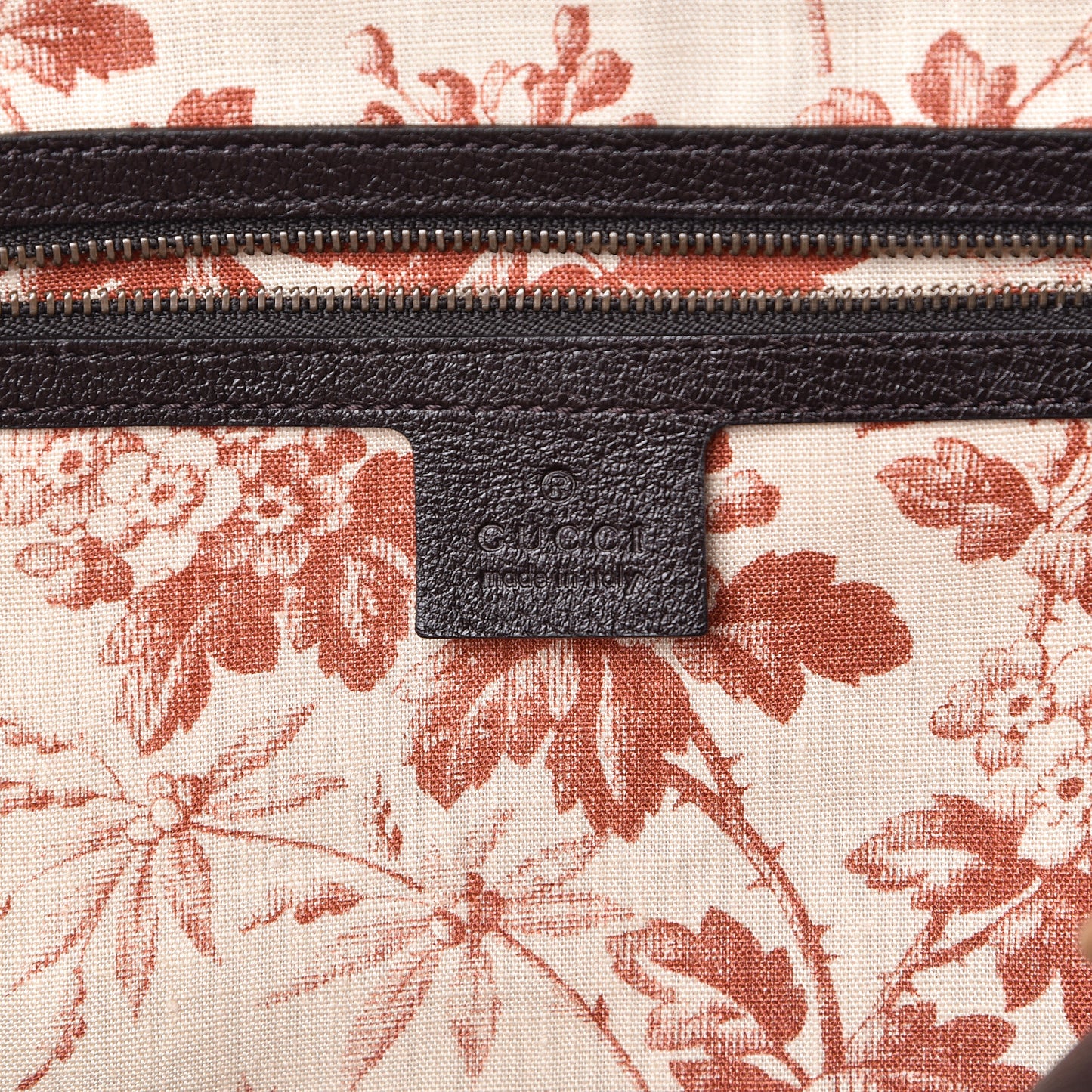 Calfskin Vintage Web Medium Satchel Dark Brown