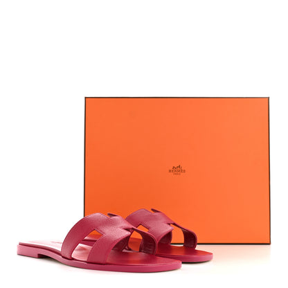 Hermes Epsom Oran Sandals 38 Rose Magenta 10 of 10