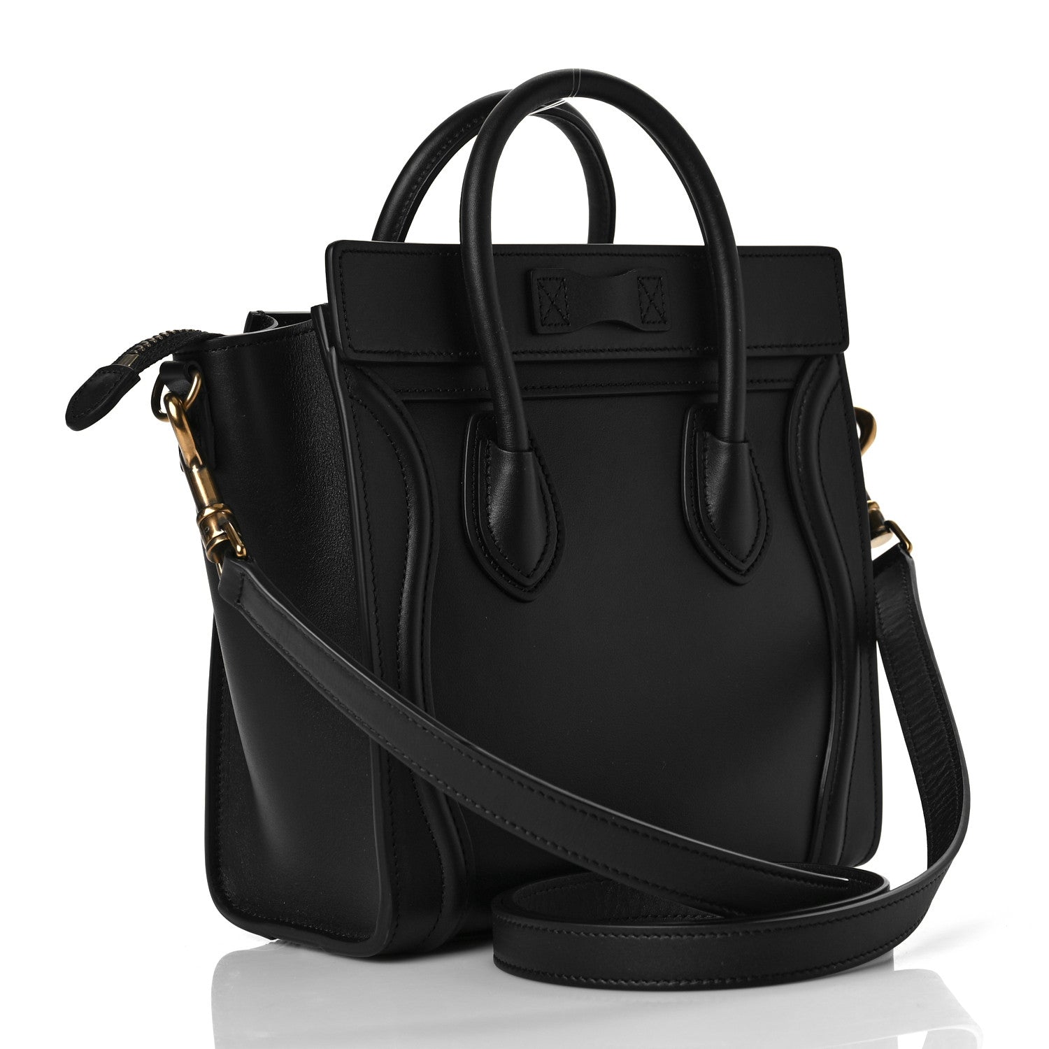 Celine Smooth Calfskin Nano Luggage Black 2 of 8