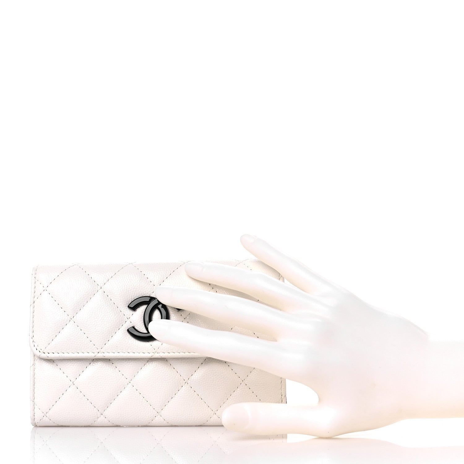 Chanel Caviar Quilted My Everything Flap Wallet White 2 of 9
