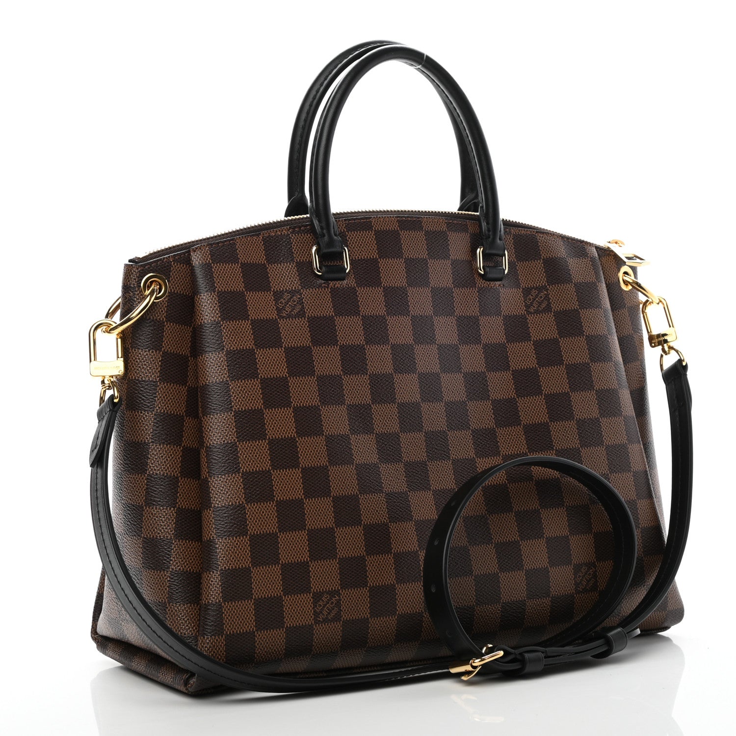 Louis Vuitton Damier Ebene Odeon Tote MM Black 2 of 7