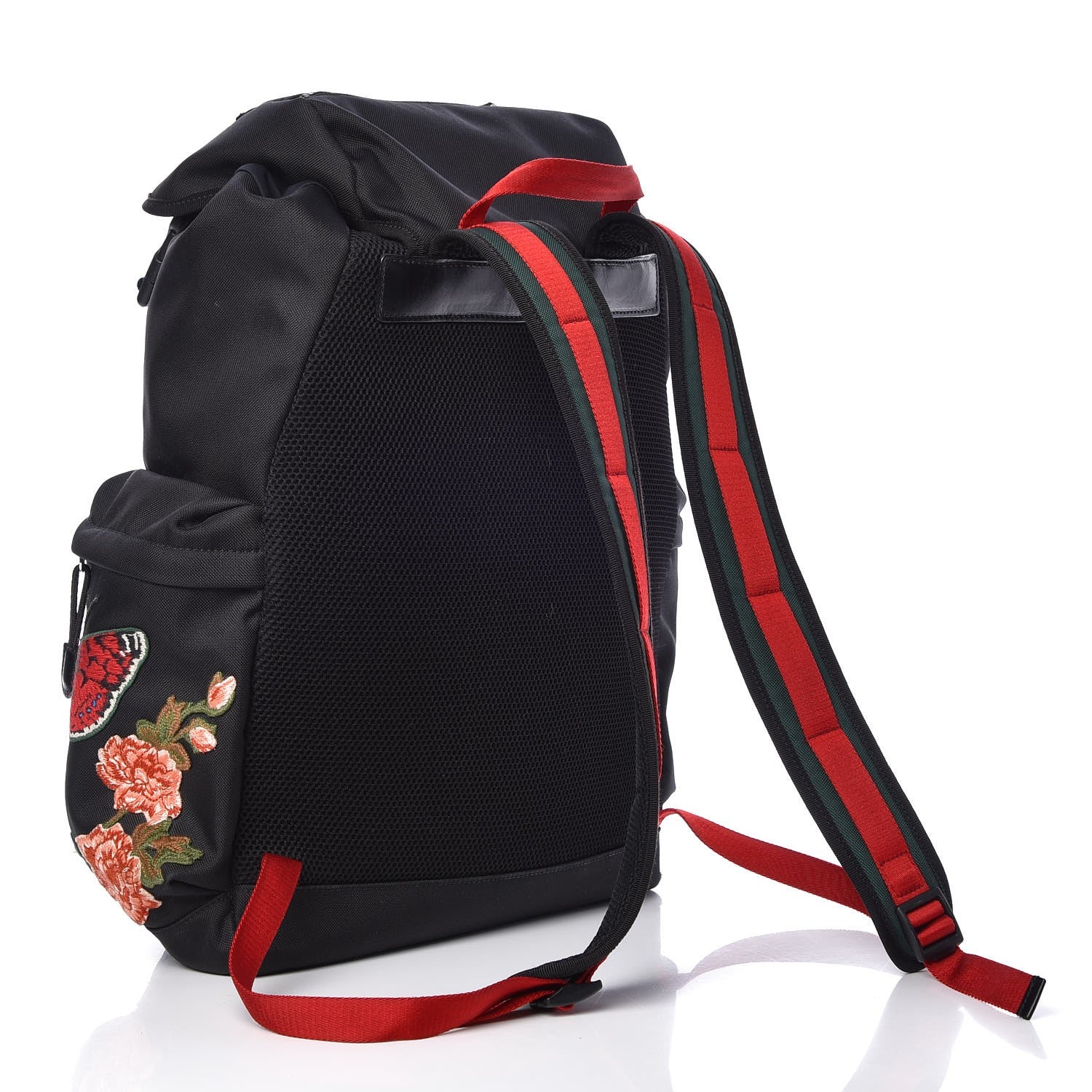 Gucci Techno Canvas Web L'Aveugle Par Amour Embroidered Double Buckle Backpack Black 3 of 10