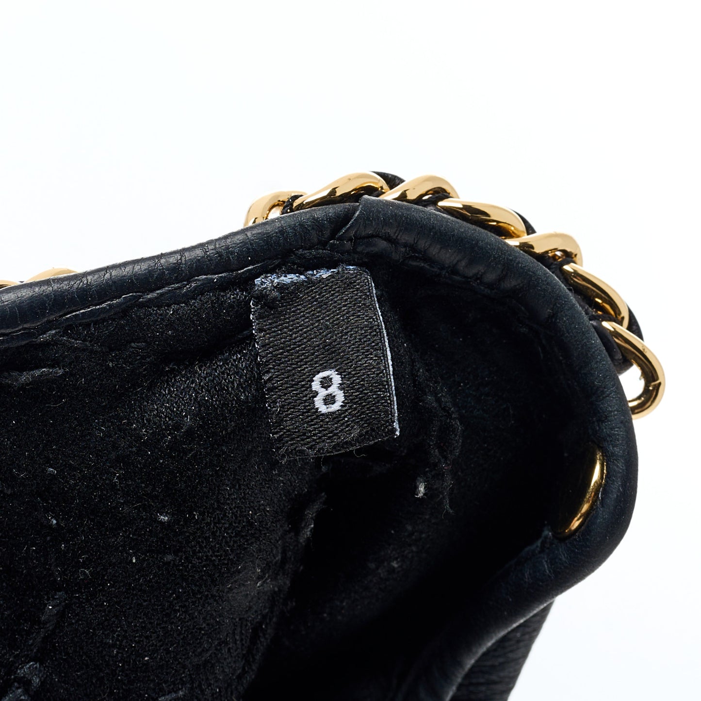 Lambskin Quilted CC Chain Gloves 8 Black
