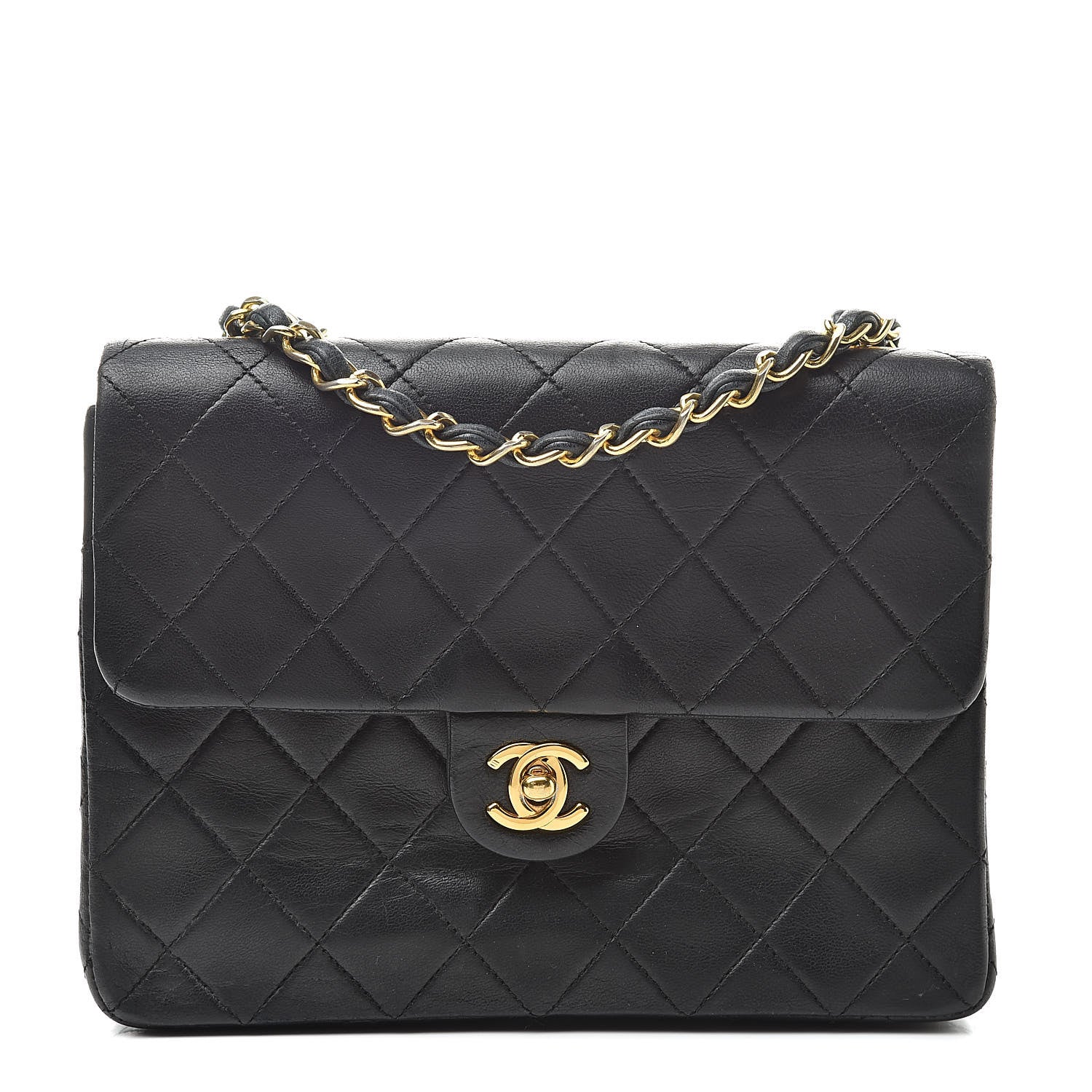 Chanel Lambskin Quilted Mini Square Flap Bag Black 1 of 15