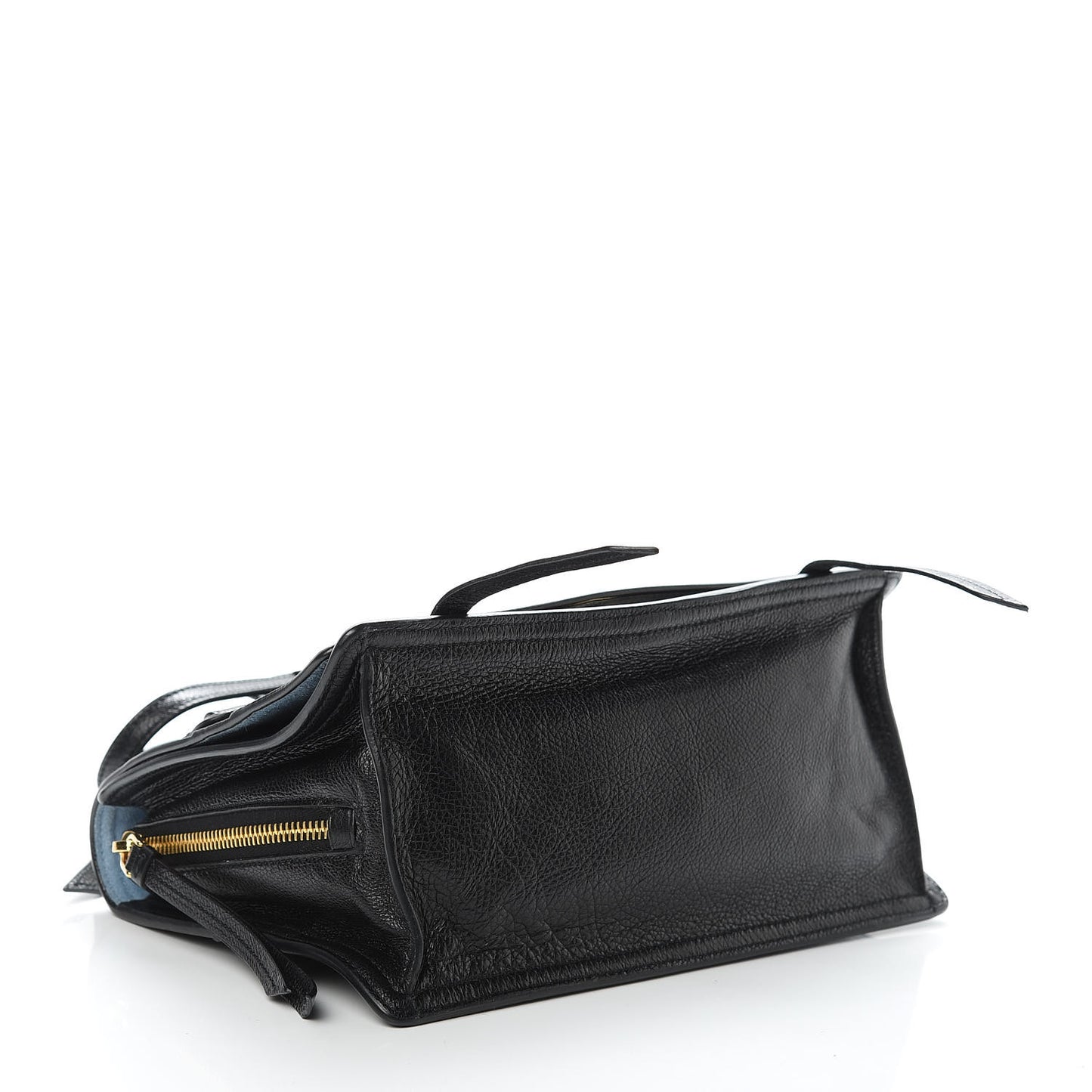 Glace Calfskin Etiquette Flap Shoulder Bag Black