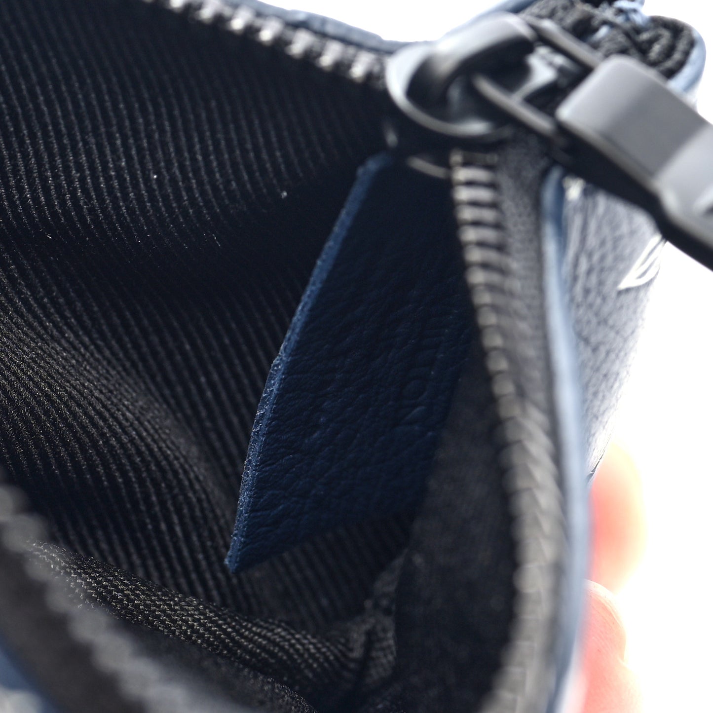 Calfskin Monogram Shadow Trio Messenger Key Pouch Ink Blue White